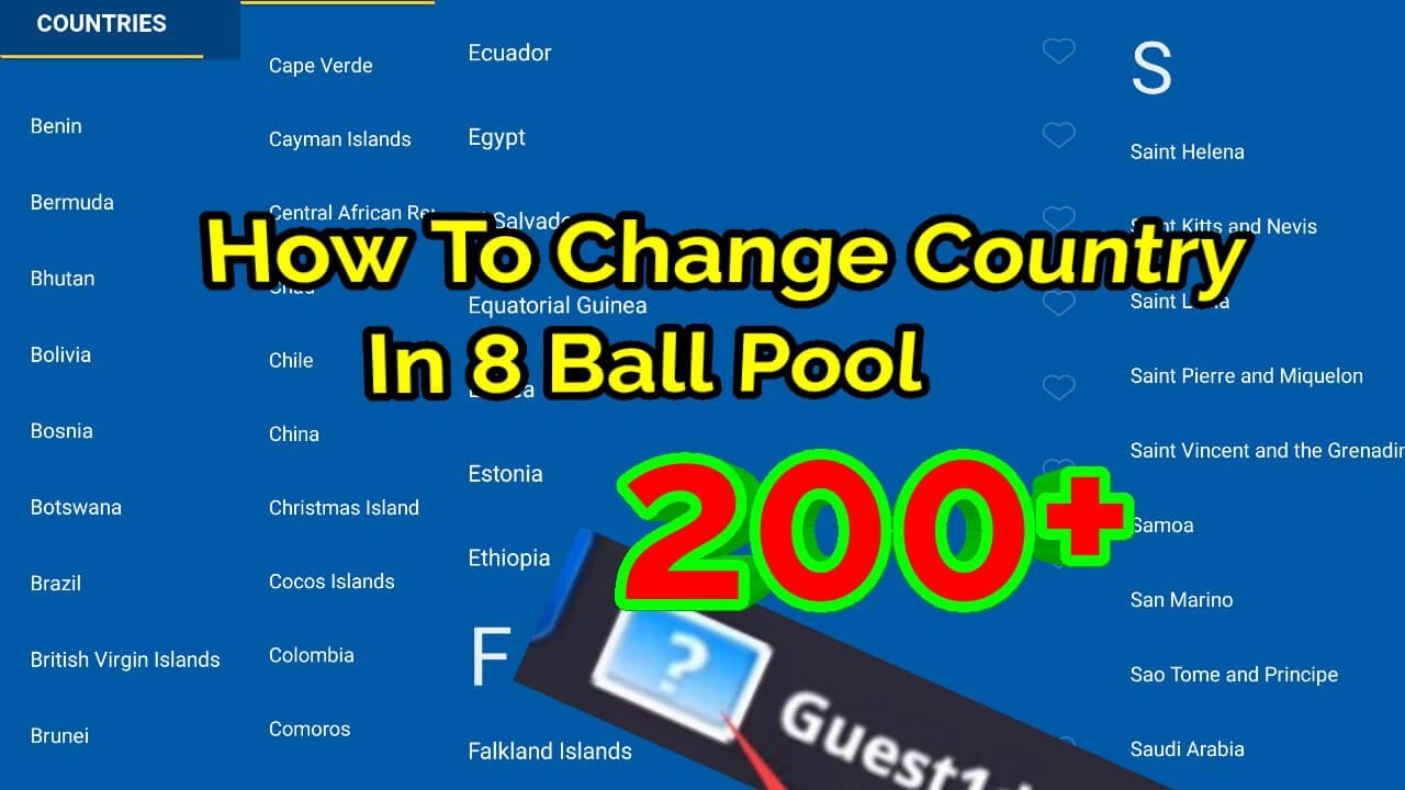 How To Change Country In 8 Ball Pool | Games Hackney - 