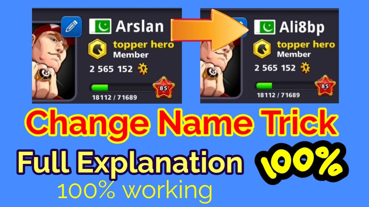 how to change your name in 8 ball pool