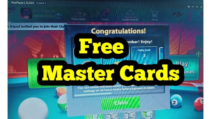Free Master Cards For 8 Ball Pool Pro Membership